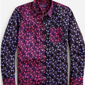 J. Crew Liberty® Floral Print Color Block Button Up Shirt - Size 16 EUC